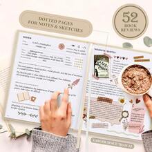 Reading Journal Book Journal For Book Lovers Readers 9.3 X 7.7 Book Tracker Journal Linen Hardcover Reading Log Book With 52 Book Reviews 158 Pages Reading Notebook Bookish Gifts Green-0142 - màu xanh lá - Xem 3