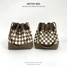 Women Shoulder Bags - 咖色千鳥格 - 查看 4