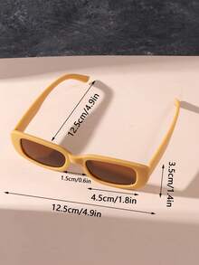 5 件儿童欧美复古个性椭圆方形框架眼镜，适合拍照和聚会 - 彩色 - 查看 6