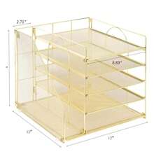 1 件多层桌面整理器带文件架，5 层网格桌面整理器带笔架，邮件/文件托盘，办公用品盒