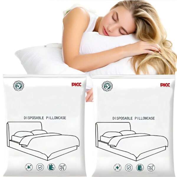 20PCS Disposable Pillow Case Covers Individual Packaged,32 X 20 Non-Woven Fabric Disposable Pillowcase Medical Disposable Pillowcase For Traverl Hospitals Hotels Bedroom, Travel Pillow Case Covers