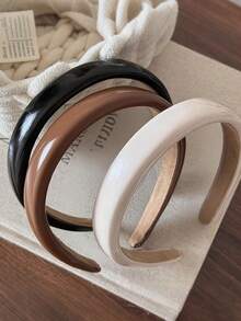 1/2/3/4/5件装复古红色亮面皮革发箍，高端舒适防滑发箍，适合日常佩戴、化妆、派对、节日、宴会、演出等场合，用途广泛，是感恩节、生日、节日的理想礼物，女士发箍，家居美发配饰 - 紅色 - 查看 12