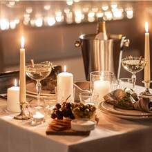 1/5pcs White Tapered Cylinder Aromatherapy Candle, Smoke-Free & Dripless, Suitable For Home Decoration, Home Ornament/Wedding Candle/Dinner Party/Church Candle/Emergency Ceremony/SPA, Festival Candle (White, Multiple Sizes)