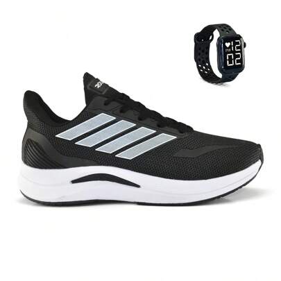 Kit Tenis Masculino + Relogio + Meia  Esportivo Academia Treino Corrida Trabalho Caminhada Macio Envio Imediato