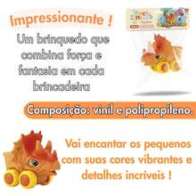 Carrinho Soft Cars Mordedor Para Bebê Mini Truck Dinossauro e Dragão - Bambola