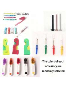 1 Set Portable Handheld Sewing Machine Kit With 36 Bobbins, Electric And Manual Sewing For DIY, Clothing And Travel, Includes Random Color Accessories, Handheld Sewing Stapler Small Easy Sewing Machine Beginner Travel Mini Tailor Sewing Embroidery Tool Equipment Heavy Duty, Multiple Colors To Choose From - Multicolor - View 11