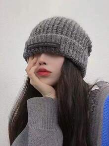 新款厚针织帽，宽松，男女通用，保暖，休闲，时尚，个性化，百搭，涤纶，无帽檐，秋冬 - 帽子 - 查看 11