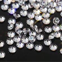 DIY 锆石 AAA 圆形机切 1mm 2mm 3mm 4mm 5mm 白色立方散石 CZ 锆石宝石用于珠宝制作微型莫桑石刻面水钻凸圆形透明尖底水晶钻石宝石用于美甲工艺更换珠宝 - 無色 - 查看 4