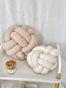 1 Stück einfarbiges vielseitiges Kunstfell Achteckiges dekoratives Zierkissen, geeignet für Sofa, Couchtisch, Schlafzimmer, Beige - Beige - Übersicht 2