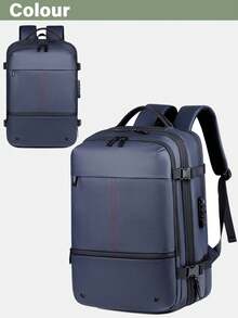 1个真空压缩背包，带行李带，符合TSA标准，采用耐用尼龙材质，可扩展设计，男女通用大容量旅行背包，多功能行李收纳背包，轻便防水，旅行必备 - 彩色 - 查看 9