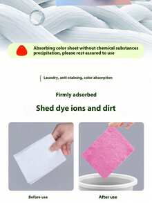240/120片装洗衣吸色纸防染色洗衣片适用于洗衣机清洁衣物防染色纸 - 白色 - 查看 5