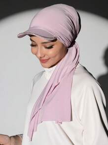 1 件夏季棒球帽配围巾，轻质雪纺围巾帽，多功能防晒围巾帽，透气，适合夏季宗教集会，时尚中东风格