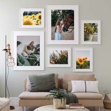 Picture Frame Set Of 5, Display Pictures 8.5x11 With Mat Or 12x16 Without, Multi Photo Frames Collage For Wall Display - 白色 - 查看 7