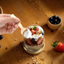 10-200 Pieces 3.9 Inch Mini Kitchen Wooden Disposable Wooden Cutlery, Round Head Wooden Spoon, Disposable Spoon, Can Be Used For Ice Cream Spoon, Dessert Spoon, Tasting Spoon, Can Be Used As Halloween/Christmas Gifts