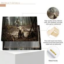 1 幅基督将拯救羔羊墙面艺术帆布印刷品,经典墙面艺术,适合客厅、卧室、厨房装饰,可选画框 - 彩色 - 查看 7