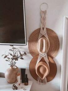 1 件波西米亚风格流苏悬挂编织帽架，壁挂式帽架，流苏装饰，墙壁装饰，房间装饰，家庭走廊/卧室储物收纳盒，家居装饰，房间装饰，墙壁装饰礼物，生日，毕业