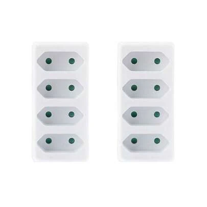 CILIA Confezione da 2 adattatori per prese universali 4 in 1 standard europee, design compatto per ufficio, cucina, soggiorno, bianco