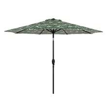 9' Monstera Palm Crank Lift And 3 Position Tilt Patio Umbrella