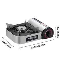 FENGSEN Portable Camping Gas Stove - Compact Mini Butane Stove With Carrying Case | 24.5 X 17 X 8 Cm - Plateado con negro y detalles rojos - 查看 2