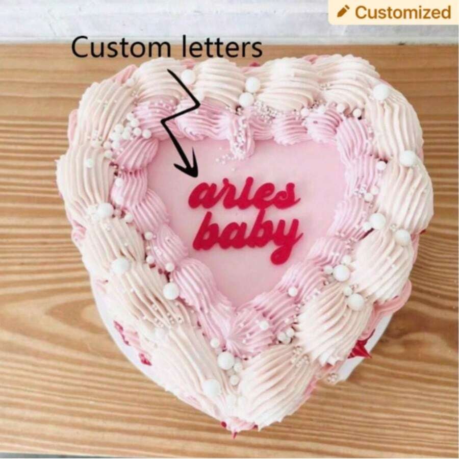 1 件定制纯色亚克力生日蛋糕帽，个性化蛋糕派对装饰，可印任何姓名和年龄，蛋糕装饰 - 多色蛋糕名字 - 查看 1