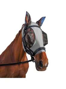 1pc Anti-Mosquito Horse Head Mask, Breathable Horse Face Mask With Various Prints, Horse Riding Supplies To Protect Eyes And Ears