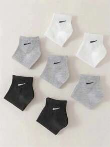 12 Pares de Meias Mistas Pretas, Brancas, Cinzas e Tricolores, Versáteis para Uso Diário, Esportivo e Casual, Macias, Amigáveis à Pele, Confortáveis, Respiráveis e Inodoras, Tanto para Homens quanto para Mulheres