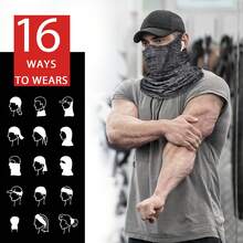 Summer Lightweight Breathable Waterproof Windproof UV Protection Adjustable Drawstring Neck Gaiter Face Mask Scarf, Perfect Holiday Gift For Family Friends Elders - Multicolor-6 pack - 查看 6