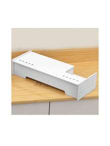 Soporte de escritorio multifuncional, soporte de escritorio apilable de varias capas, combinación libre de material de oficina, cómodo, Para Monitor De Computadora,Soporte de Madera para Monitor Laptop Multiusos Oficina Escritorio Organización - Blanco - Ver 4