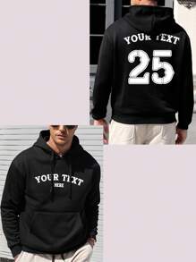 Customized Hooded Sweatshirt For Men, Personalize Your Lucky Number, Personalized Number, Personalized Logo, Text/Name/Blessing/Holiday/Anniversary Text, Personalized Text, Birthday/Valentine's Day/Father's Day/Party Anniversary/Birthday Gift, Customize Your Personal Text, Halloween/Christmas Holiday Customization, Christmas Clothes, Anniversary Gift, Valentine's Day Gift, Gift For Husband, Gift For Him