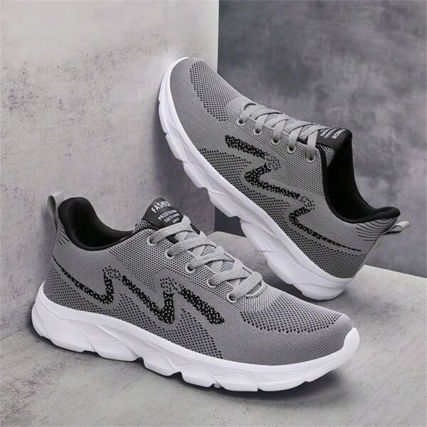 Zapatillas deportivas casuales para hombres de talla grande, zapatillas de correr de malla de moda, transpirables y duraderas, precio especial al por mayor