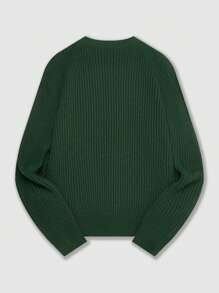 Men's Solid Color Long Sleeve Sweater With Button Decoration, Casual For Autumn/Winter