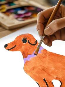 5 Pieces Of Wooden Animal Crafts Themed Paintings, Blank Wooden Crafts Shapes, Wooden Hanging Pieces, DIY Crafts, Door Hangers, Home Furnishings,For School Supplies,Back To School