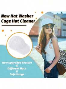 1/2pcs Washing Machine Cap Cleaning Cage, Cap Washer With Mesh Bag, Baseball Cap Cleaning Cap/Cleaning Protection Cage, Suitable For Cleaning Various Hats - Multicolor - View 4