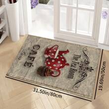 1 Stück Kaffee Muster Willkommens Fußmatte, Vintage Heim Dekoration, TPR-Rückseite Kunstwoll Matte, geeignet für Kaffee Shop Eingang, Veranda, Innenbereich - Weich, Strapazierfähig, waschbarer Bodenbelag für Wohnzimmer, Bad, Schlafzimmer, Spielzimmer, Waschküche, Dorm, Küche Dekoration