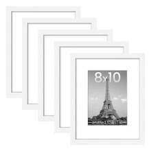 Picture Frame Set Of 5, Display Pictures 8.5x11 With Mat Or 12x16 Without, Multi Photo Frames Collage For Wall Display - 白色 - 查看 1