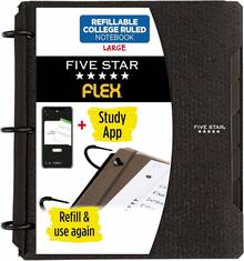 Five Star Flex Hybrid NoteBinder, carpeta de 1 pulgada con pestañas, cuaderno y carpeta de 3 anillos todo en uno, negro (29328AA2) - Verde - Ver 1