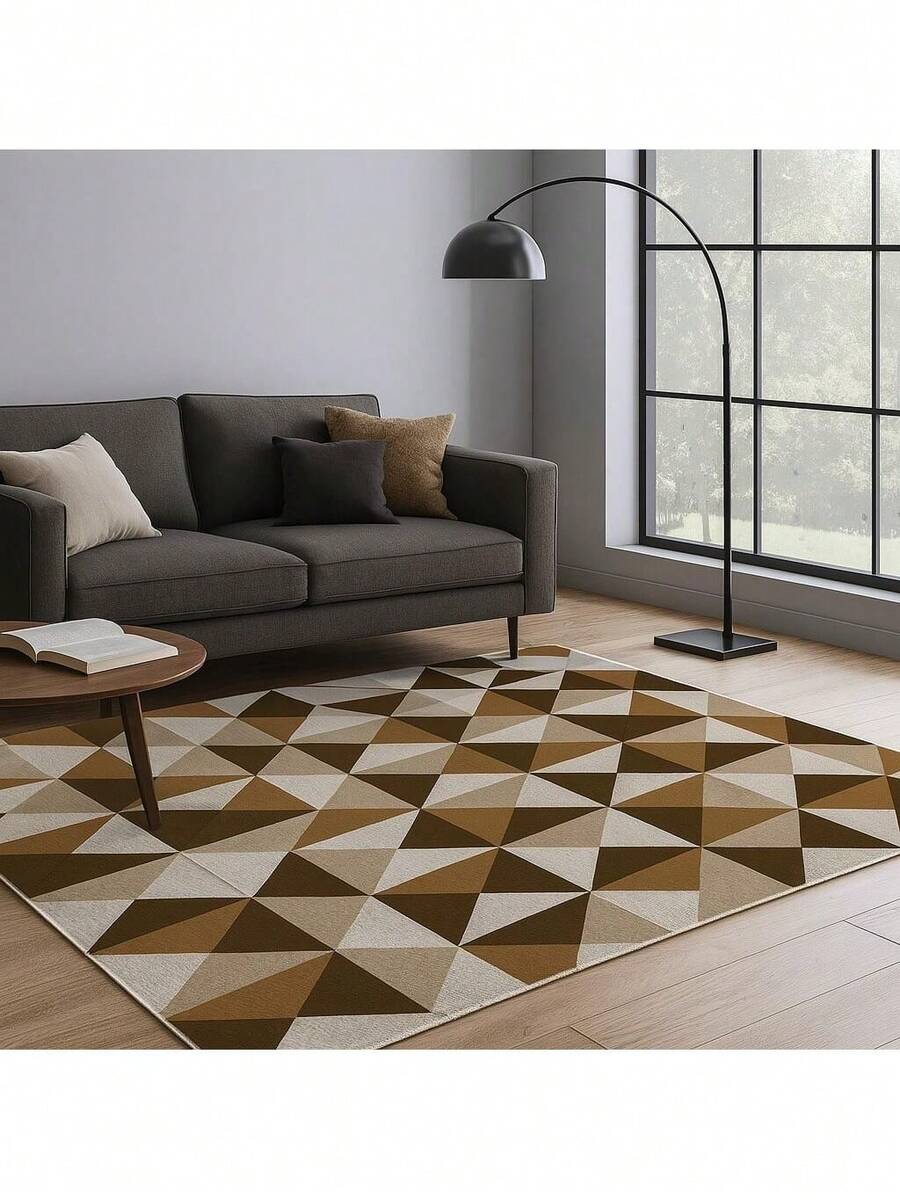 Casa Laura Enxovais Soft Flannel Rug In Modern Prints 2.00 X 1.50 - Various Colors - GEOMETRIC TOBACCO - View 1