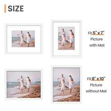 Picture Frame Set Of 5, Display Pictures 8.5x11 With Mat Or 12x16 Without, Multi Photo Frames Collage For Wall Display - 白色 - 查看 5