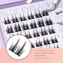 Dorolab Lashes, Dorolab Eyelashes, Dorolab Reusable Glue-Free False Eyelashes, Dorolab Glue Free Eyelashes, Lash Clusters Kit Waterproof, Press On Lashes No Glue Needed (A) - A - 查看 5