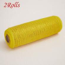 1/2 Rolls Deco Mesh Ribbon - 10inch X 30 Feet Each Roll Metallic Foil Mesh Ribbon For Wedding, Birthday,Halloween, Thanksgiving, Christmas, New Year DIY Gift Decorationand Home Decorating