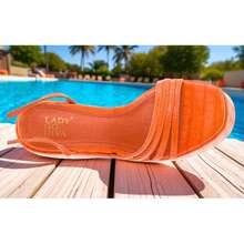 Women's Orange Crocodile Embossed Platform Open Toe Wedges | Y2K Chunky Strappy Vegan Sandals - trái cam - Xem 8