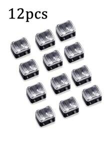 1 pieza Sacapuntas de maquillaje, apto para lápiz de cejas, delineador, lápiz de labios y otros cosméticos, sacapuntas de doble calibre grande y pequeño, con tapa protectora contra el polvo, maquillaje, barato, decoración de habitación, tocador, viaje, dormitorio, accesorios de maquillaje, barato, rellenos de calcetines, maquillaje, herramientas de maquillaje, cosas baratas, regalos, regalos para mujeres, regalos de Navidad, sorteos, viaje, cosas baratas, artículos esenciales de viaje - Negro - Ver 21