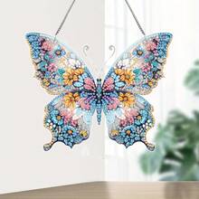 Unique Acrylic Diamond Art Butterfly Wreath - Asymmetrical Mosaic Decor, Suitable For Bedroom, Study And Home Windows - Creative Handmade Gift