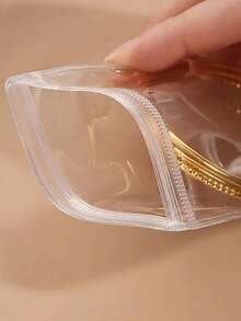 100pcs Pvc Transparent Resealable Jewelry Bags With Ziplock,Anti-Oxidation,Prevents Tarnishing,For Storing Earrings, Necklaces, Jewelry, Small Gift, Accessory Party Favor Pouches For Women Storage Organizer Travel Essentials Back To School Dormitory Storage Fall Decor - Multicolor - View 7