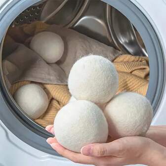 1 Laundry Wool Drying Ball - Natural Fabric Softener, Reusable, Reduces Clothing Wrinkling, Saves Drying Time, Is A Better Alternative To Plastic Balls And Liquid Softeners