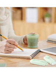 1 pieza Borrador extraíble de color macaron vibrante - Diseño de dibujos animados creativos, forma rectangular duradera, con mecanismo de deslizamiento suave, perfecto para usar en escuelas y artículos de oficina.