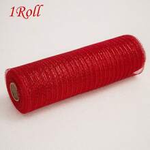 1/2 Rolls Deco Mesh Ribbon - 10inch X 30 Feet Each Roll Metallic Foil Mesh Ribbon For Wedding, Birthday,Halloween, Thanksgiving, Christmas, New Year DIY Gift Decorationand Home Decorating