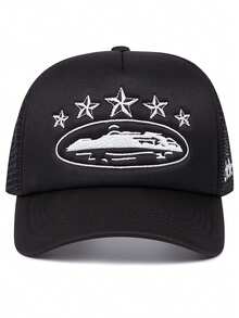 2025 Fashion Personalized Simplicity New Baseball Hat Five Star Embroidery Street Fashion Creative Hip Hop Hat Street Dance Decoration Hat Outdoor Leisure Sports Sunshade Hat Breathable Mesh Hat For Daily Life Suitable For Both Men And Women