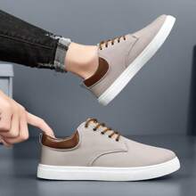 Flipark 男士帆布鞋学生滑板鞋休闲透气男鞋 - 灰色 - 查看 3