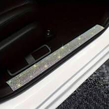 Rhinestone Car Accessories Shiny Crystal Door Sill Protector Decal Sticker, Self-Adhesive Diamond Crystal Decorative & Protective Strip, Gift For Women - one-size - View 7